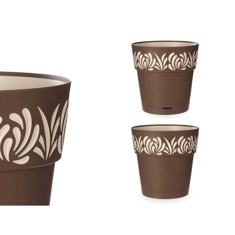 VASO PLASTICA 30CM GAIA MARRONE