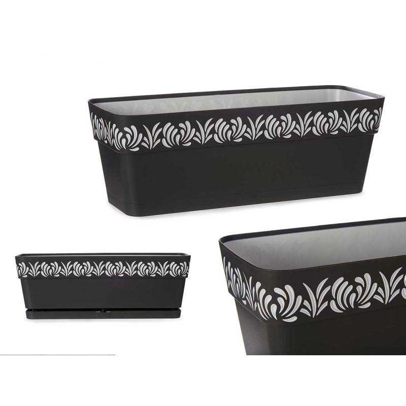50CM ANTHRACITE GAIA PLASTIC PLANTER 