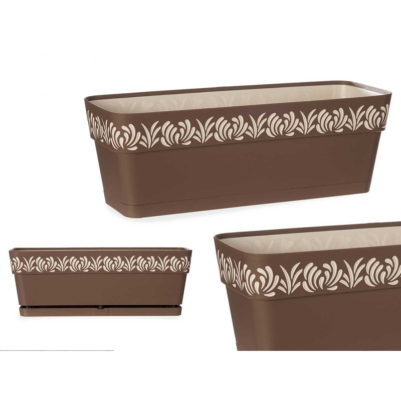 50CM BROWN GAIA PLASTIC PLANTER 