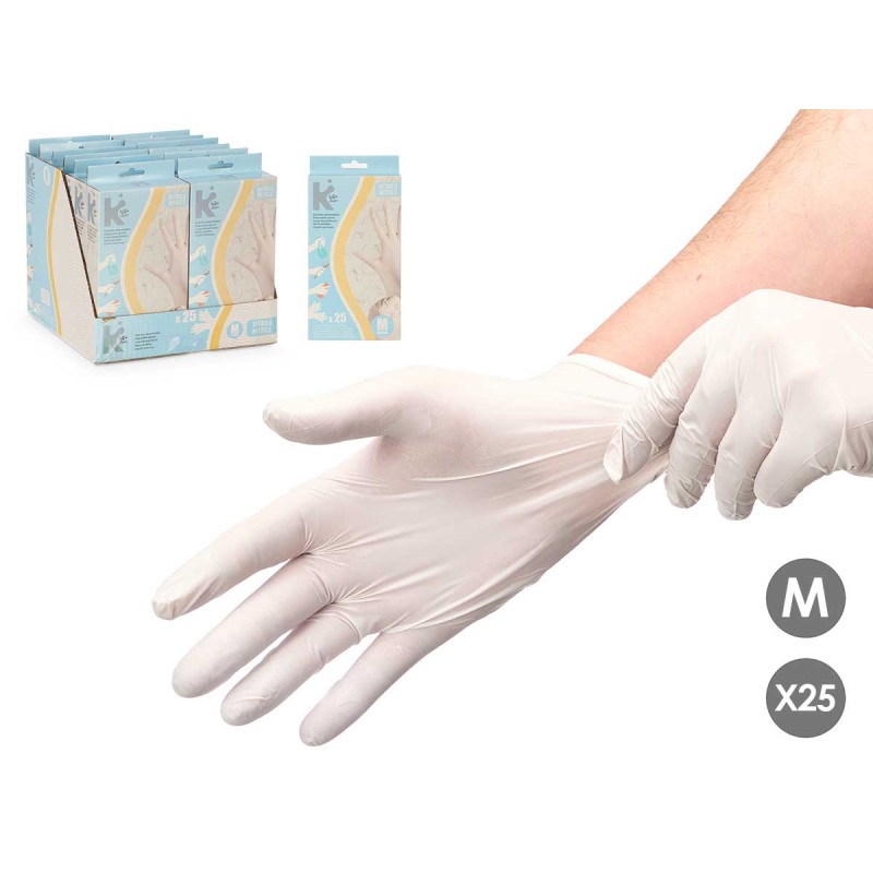 SET 25 GANTS NITRILE TAILLE MOYEN