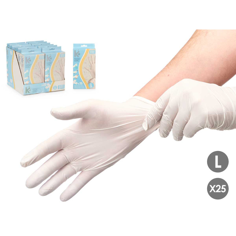 SET 25 NITRILE GLOVES SIZE L