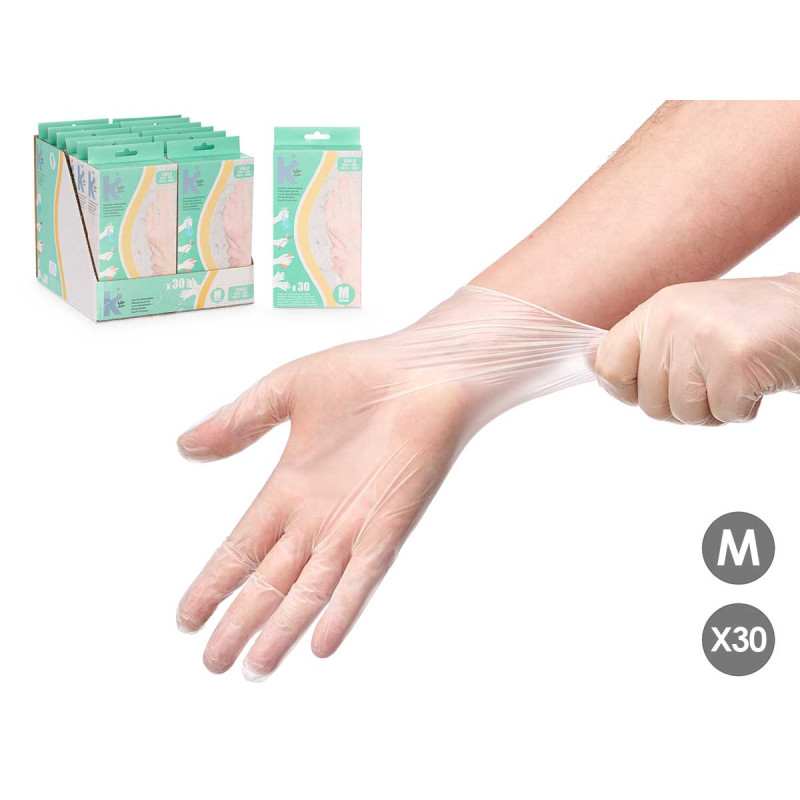 SET 30 GANTS VINYLE TAILLE MOYEN