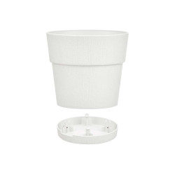 PLASTIC FLOWERPOT 15 CM ETHICA WHITE 