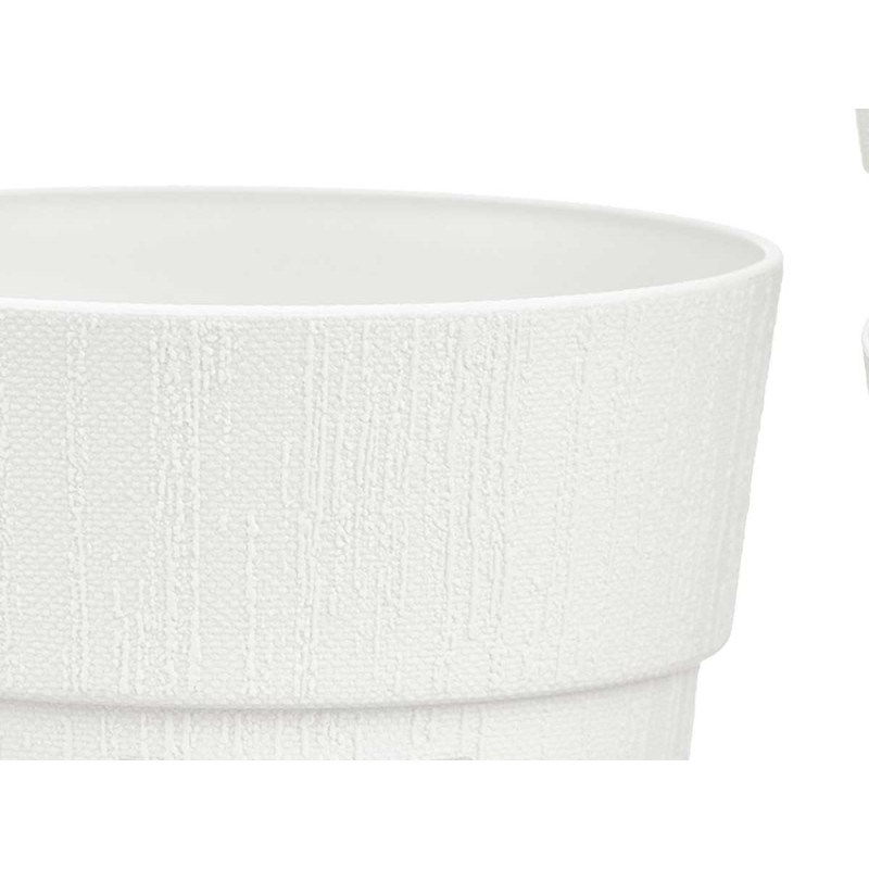 POT EN PLASTIQUE 15 CM ETHNIQUE BLANC
