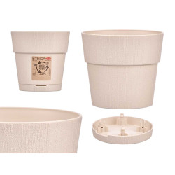 VASO PLATICA 15 CM ETICA BIANCO ROTTO