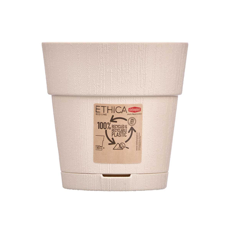 VASO PLATICA 15 CM ETICA BIANCO ROTTO