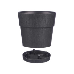 POT EN PLASTIQUE 15 CM ETHNIQUE ANTHRACITE