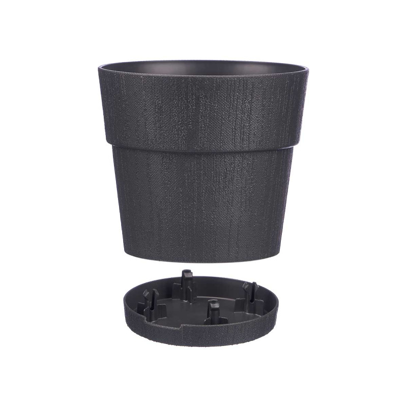POT EN PLASTIQUE 15 CM ETHNIQUE ANTHRACITE