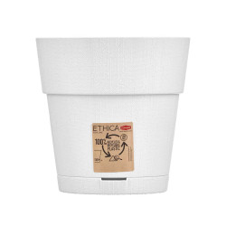 POT EN PLASTIQUE 20 CM ETHNIQUE BLANC