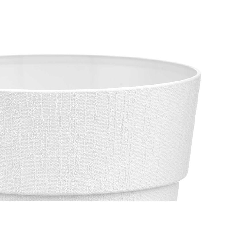 POT EN PLASTIQUE 20 CM ETHNIQUE BLANC