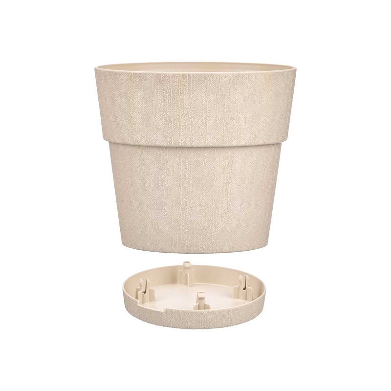 POT EN PLASTIQUE 20 CM ETHNIQUE BLANC CASSÉ