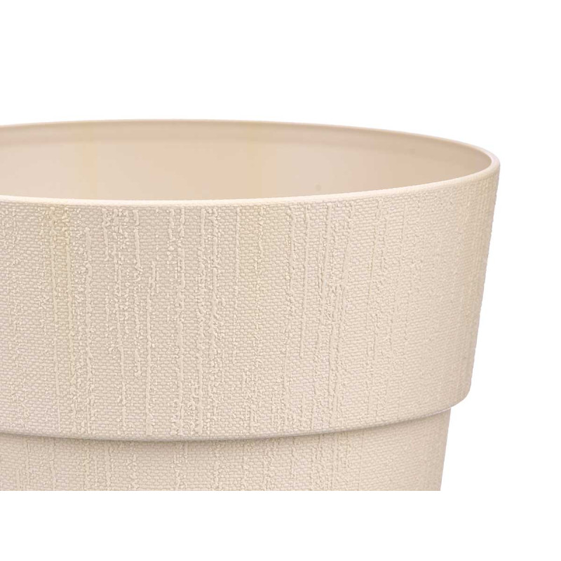 POT EN PLASTIQUE 20 CM ETHNIQUE BLANC CASSÉ