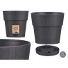 POT EN PLASTIQUE 20 CM ETHNIQUE ANTHRACITE