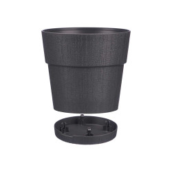 PLASTIC FLOWERPOT 20 CM ETHICA ANTHRACITE 