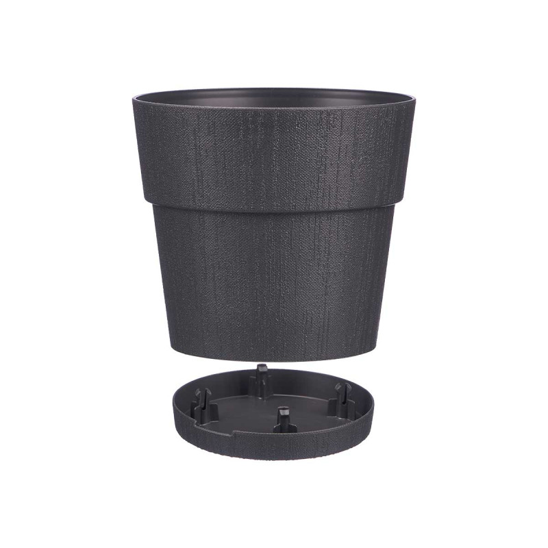 POT EN PLASTIQUE 20 CM ETHNIQUE ANTHRACITE