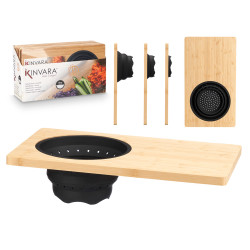 TABUA DE CORTE COM ESCORREDOR BAMBU