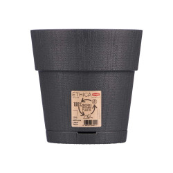 POT EN PLASTIQUE 20 CM ETHNIQUE ANTHRACITE