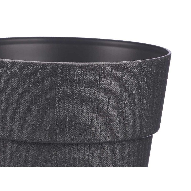 POT EN PLASTIQUE 20 CM ETHNIQUE ANTHRACITE
