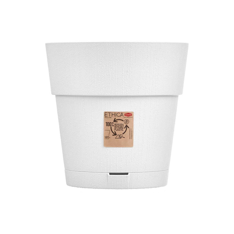 MACETA PLASTICO 25 CM ETHICA BLANCA