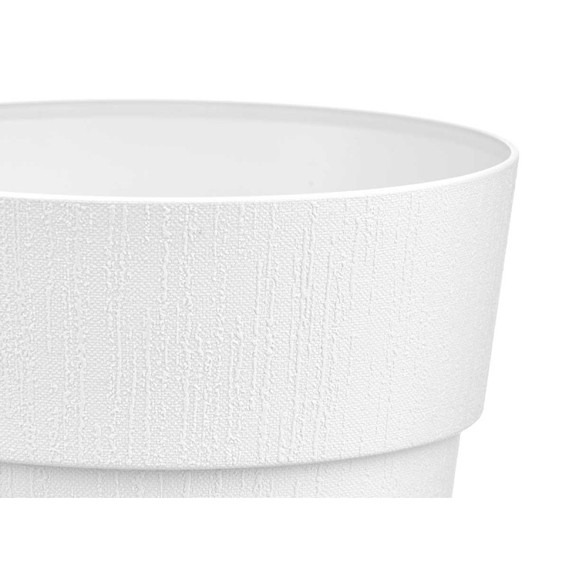 POT EN PLASTIQUE 25 CM ETHNIQUE BLANC