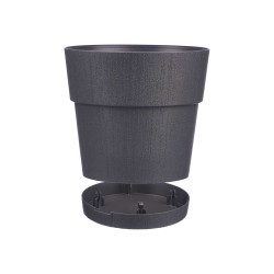 PLASTIC FLOWERPOT 25 CM ETHICA ANTHRACITE 