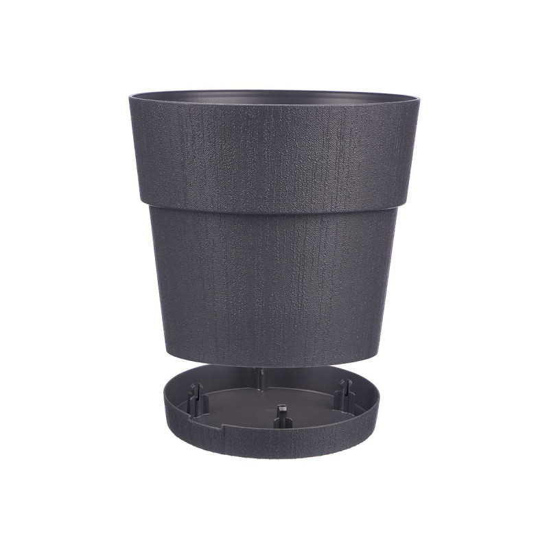 PLASTIC FLOWERPOT 25 CM ETHICA ANTHRACITE 