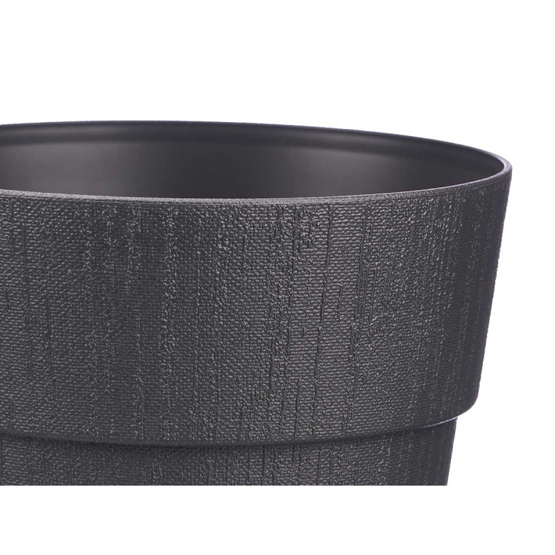 POT EN PLASTIQUE 25 CM ETHNIQUE ANTHRACITE