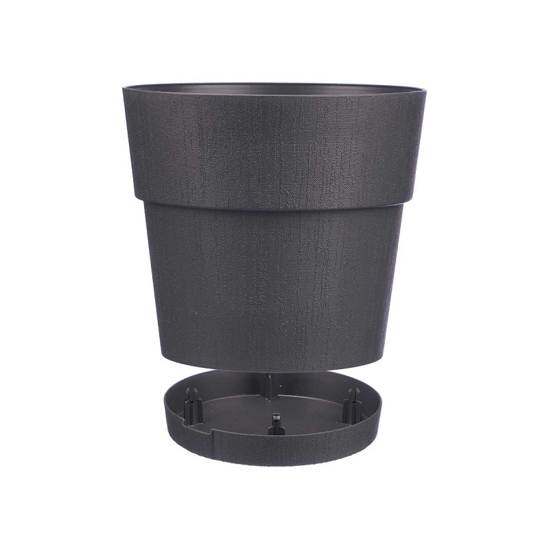 POT EN PLASTIQUE 30 CM ETHNIQUE ANTHRACITE