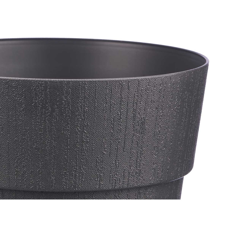 POT EN PLASTIQUE 30 CM ETHNIQUE ANTHRACITE