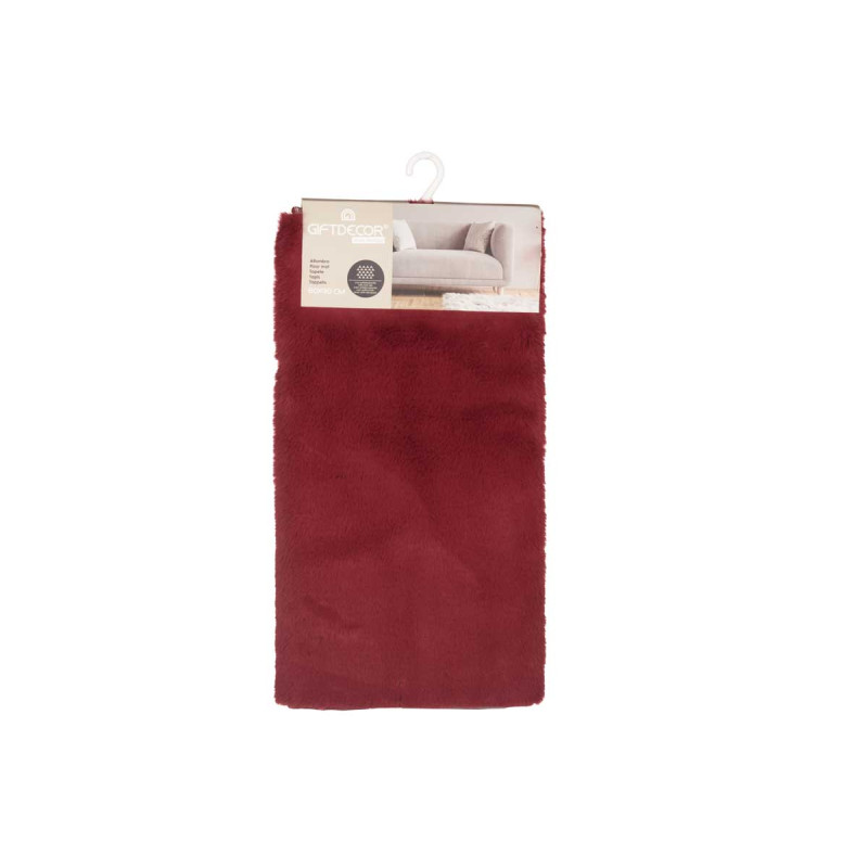 TAPPETO PELO CORTO BORDEAUX 60 X 90