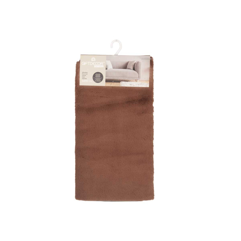 ALFOMBRA PELO CORTO MARRON 60 X 90