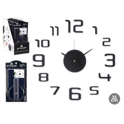 RELOGIO AUTOCOLANTE 35CM PRETO BRILHANTE