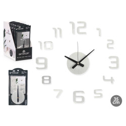 RELOGIO AUTOCOLANTE 35CM ACETINADO PRATEADO