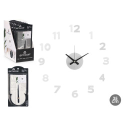 RELOJ PEGATINA 35 CM NUMEROS SATINADO PLATA