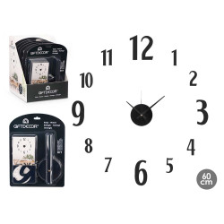 RELOJ PEGATINA 60 CM NUMEROS BRILLO NEGRO