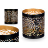 SUPORTE VELA PRETO E DOURADO ESPIRAL