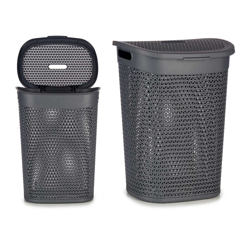 PANIER LINGE AVEC COUVERCLE 60L ANTHRACITE 