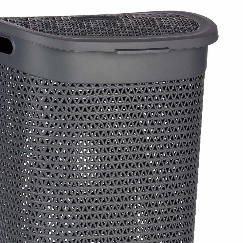 PANIER LINGE AVEC COUVERCLE 60L ANTHRACITE 