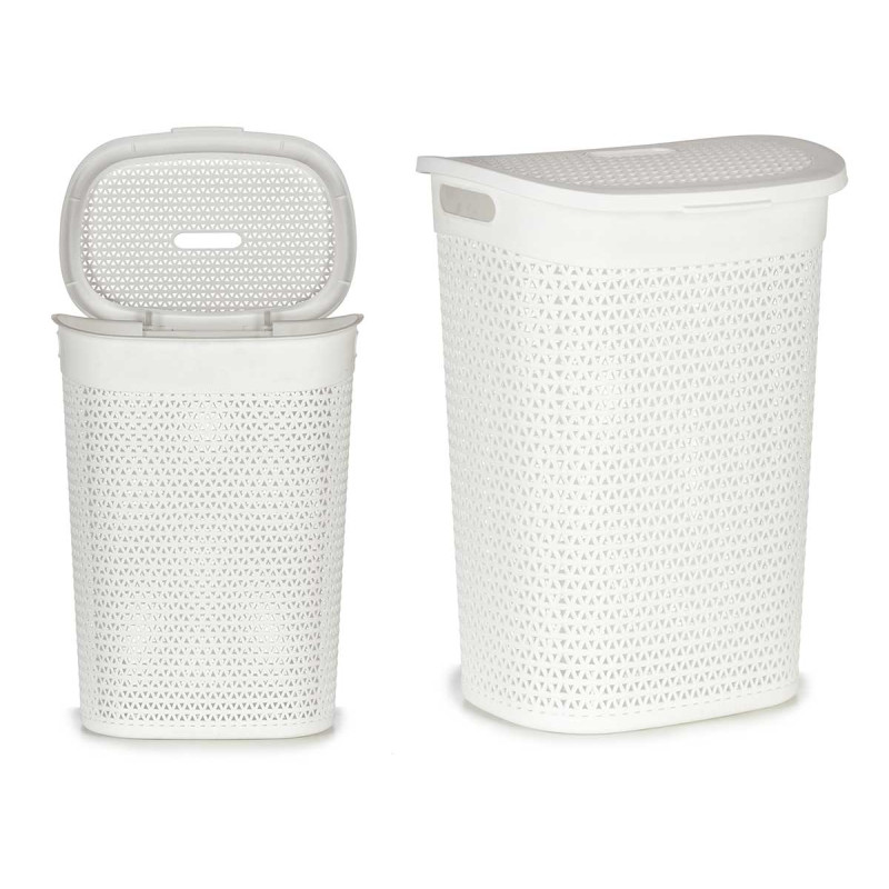 CESTO ROPA C TAPA 60L BLANCO