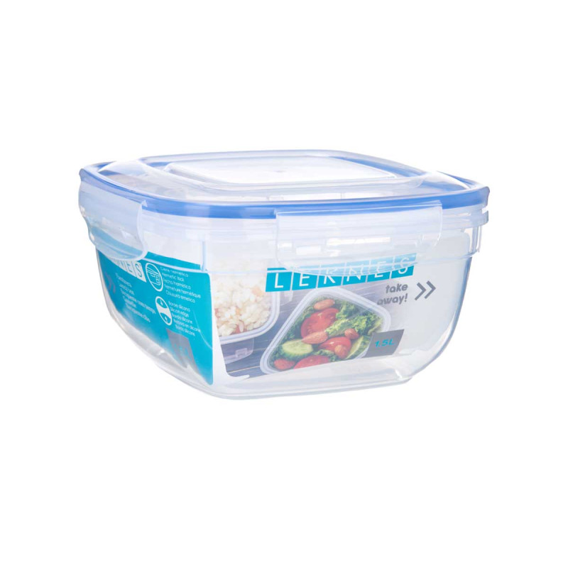FIAMBRERA CUADRADA TAPA AZUL 1500ML