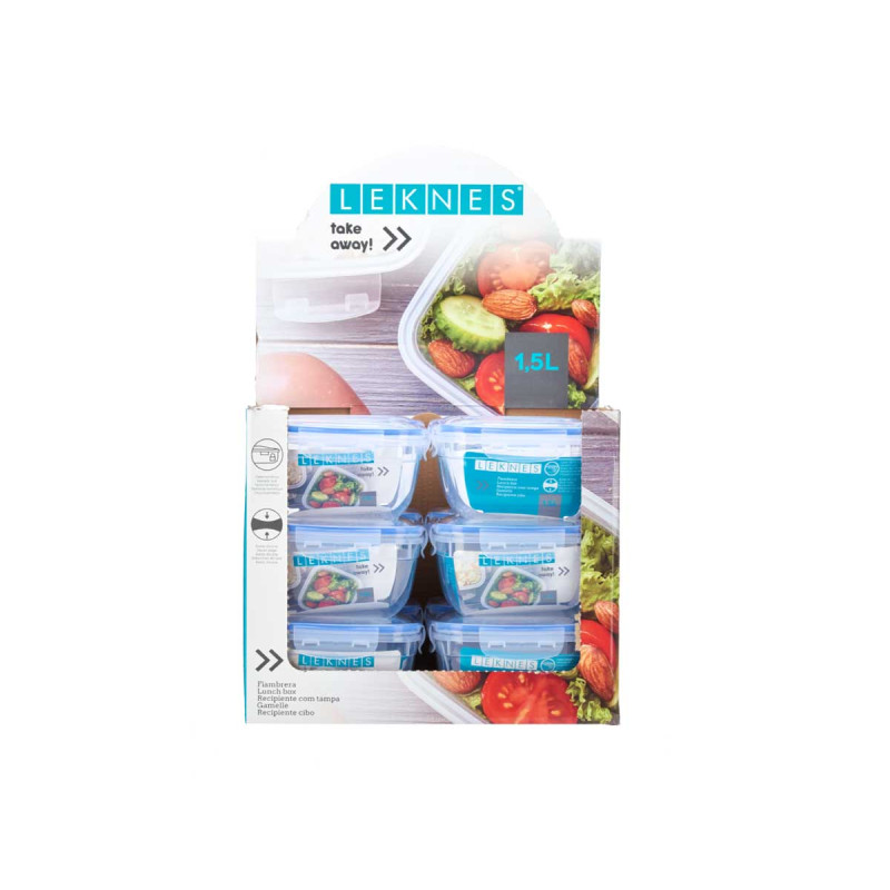 FIAMBRERA CUADRADA TAPA AZUL 1500ML