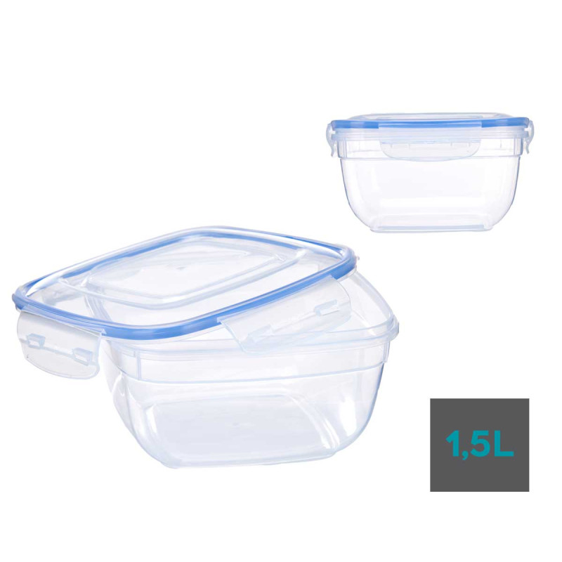 FIAMBRERA CUADRADA TAPA AZUL 1500ML