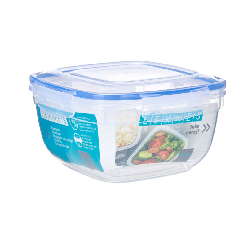 FIAMBRERA CUADRADA TAPA AZUL 2400ML