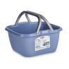 PLASTIC SQUARED BASKET W/HANDLES 3 COL.