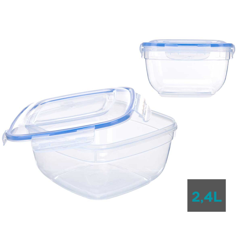 FIAMBRERA CUADRADA TAPA AZUL 2400ML