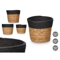 SET 3 CESTI ROTONDI 19CM ALTO NERO