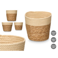 CONJ 3 CESTOS REDONDOS 19CM ALTO NATURAL