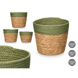 SET 3 CESTI ROTONDI 19CM ALTO VERDE