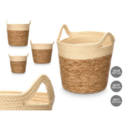 SET 3 CESTI ROTONDI 29CM ALTO NATURALE