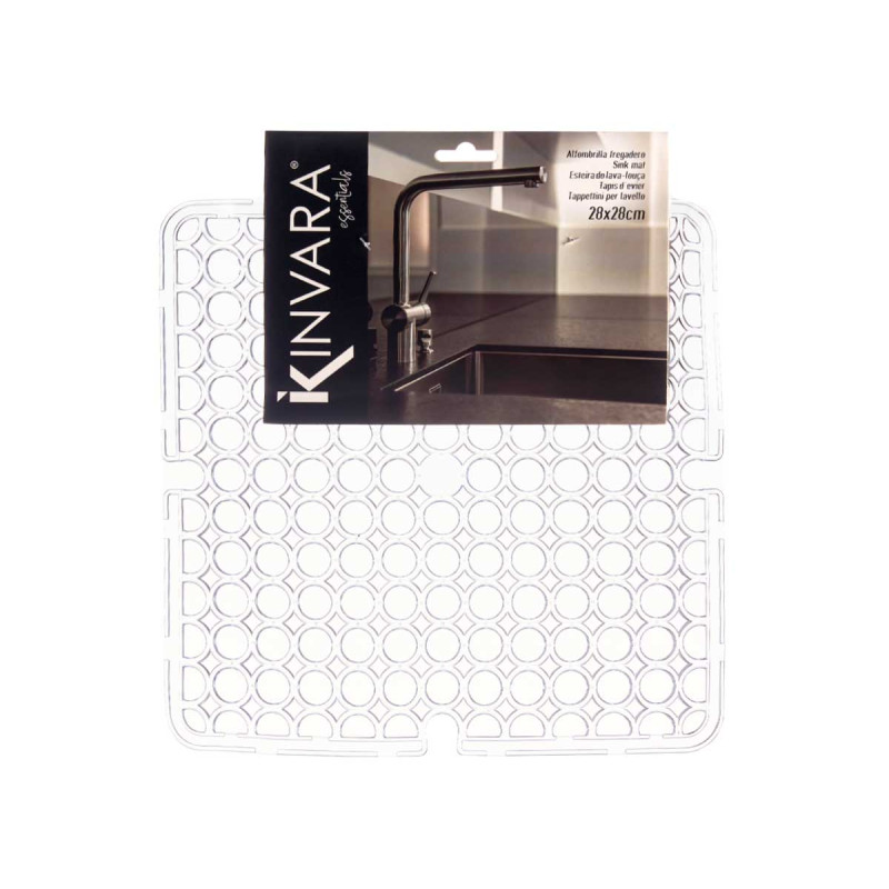 SQUARED SINK MAT 28X28 CM TRANSPARENT